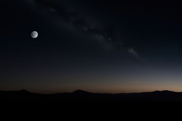 night sky with moon and stars	
