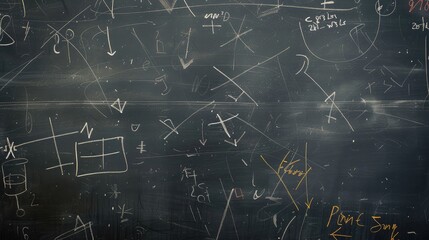Complex Mathematical Equations Chalkboard Background