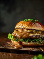 Sirloin Patty on a Bed of Celery