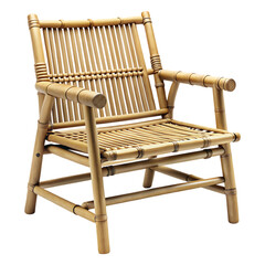 bamboo outdoor chair on transparent background