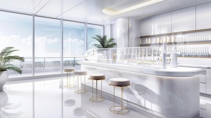 Fototapeta premium watercolor illustration of biotechnology research lab with genetic sequencing equipment, flat design, isolated white background