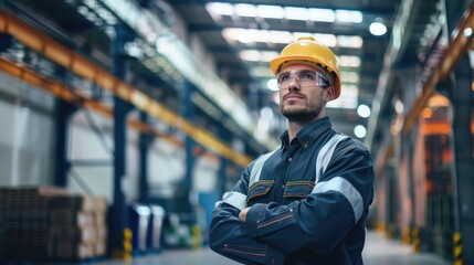 Confident Worker in Modern Industrial Facility