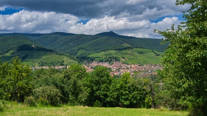 Vogesen bei Soultzbach les Bains, Blick auf Wihr au Val