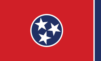 Flag of the state of Tennessee. The United States of America