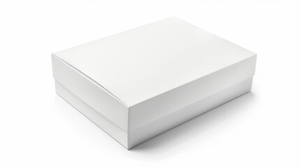 White paper box isolated on white background