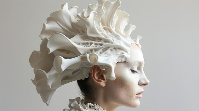 Highfashion Frankenstein s bride with a modern twist, Halloween fashion, couture monster bride, - Powered by Adobe