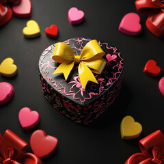 Valentine's Day background design with gift boxes.Generated Ai