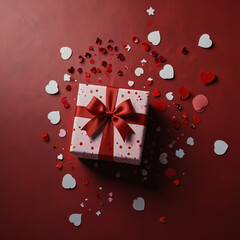 Valentine's Day background design with gift boxes.Generated Ai