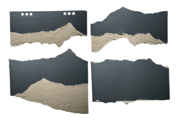 Black and gray paper torn from a desktop calendar stand