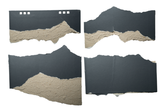 Black and gray paper torn from a desktop calendar stand