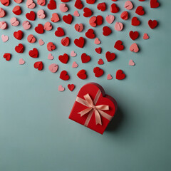 Valentine's Day background design with gift boxes.Generated Ai