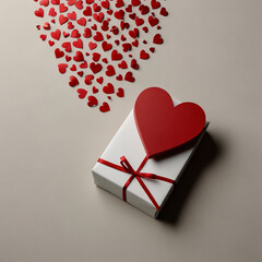 Valentine's Day background design with gift boxes.Generated Ai