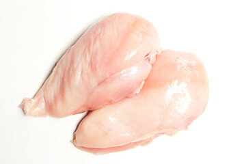 raw chicken breast fillet isolated on white background