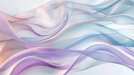 Fototapeta premium Abstract lines and curves in a pastel color palette, evoking a sense of calm and fluidity, reminiscent of flowing water
