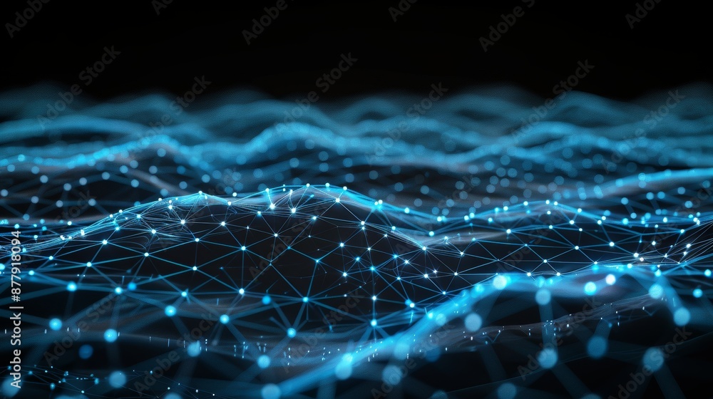 Aufkleber glowing network connectivity concept for business presentations generative ai