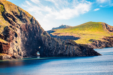 Scenic ocean landscape. Vereda da Ponta de Sao Lourenco or Ponta de Sao Lourenco in Madeira island,...