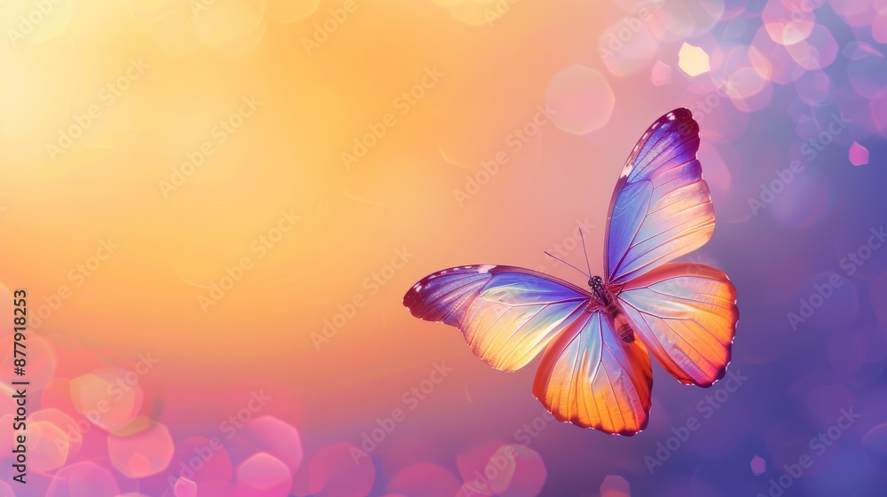 Poster vibrant butterfly background for presentation and design generative ai