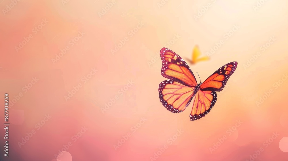 Aufkleber vibrant butterfly background for presentation and design generative ai