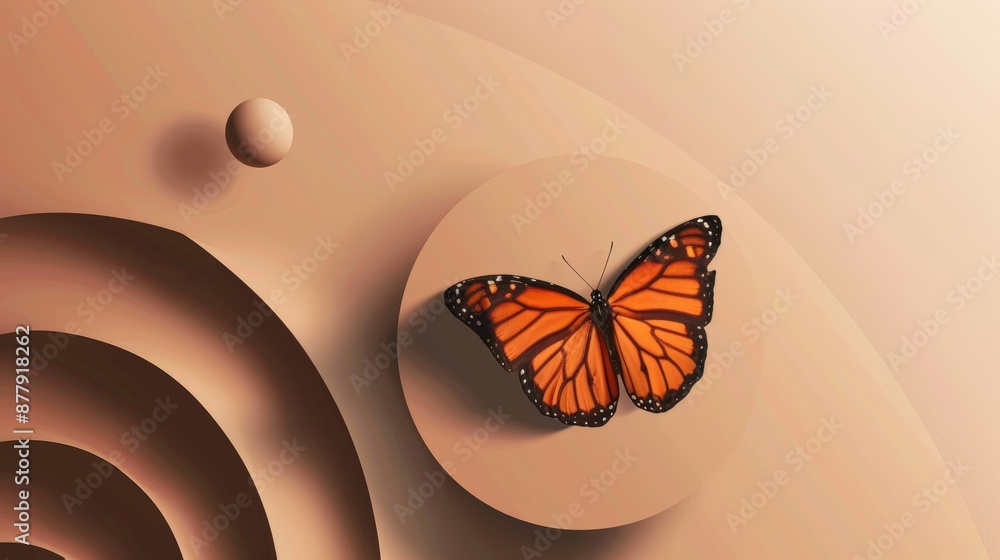 Poster vibrant butterfly background for presentation and design generative ai