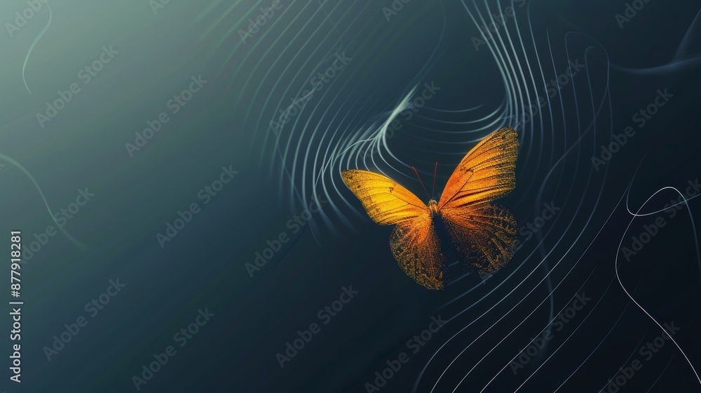 Poster vibrant butterfly background for presentation and design generative ai