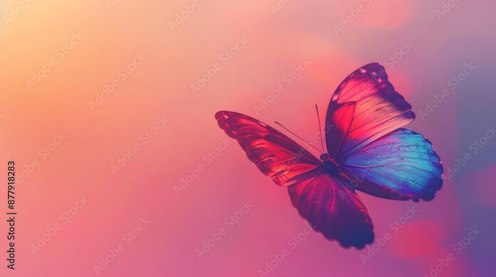 Poster vibrant butterfly background for presentation and design generative ai