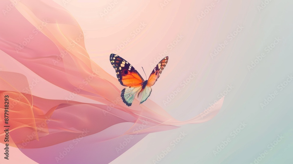 Poster vibrant butterfly background for presentation and design generative ai