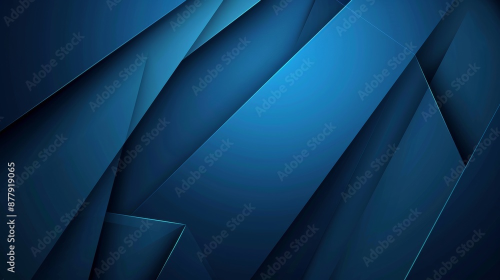 Poster geometric blue background for design and presentation generative ai