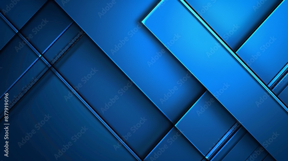 Poster Geometric Blue Background for Technology and Design Generative AI