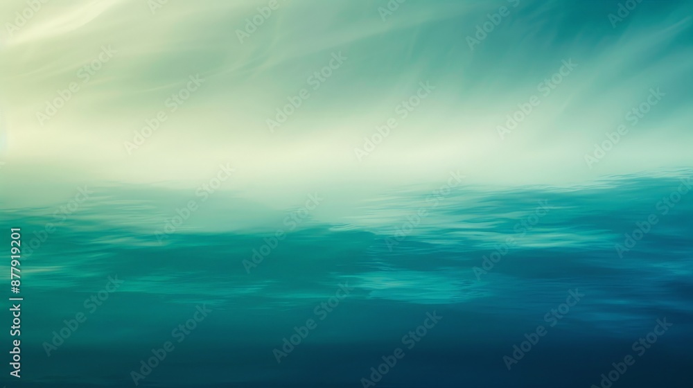 Aufkleber An abstract background with a gradient of cool blues and greens, evoking a sense of tranquility and calm
