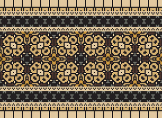 Obraz premium Tribal striped seamless pattern. Aztec geometric black-white background. Can be used in fabric design for clothes, accessories, decorative paper, wrapping,