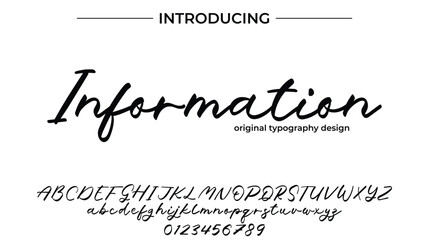 Information Font Stylish brush painted an uppercase vector letters, alphabet, typeface