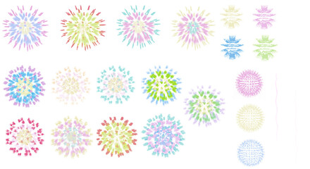 カワイイ花火 | kawaii skyrocket (firework)
淡い色合いの花火セットです。
背景透過しています。