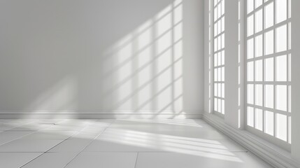 Background material in a white room with a window
