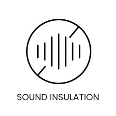 Soundproofing line vector icon with editable stroke