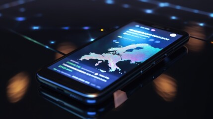 Smartphone Displaying Interactive Digital Map