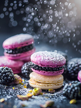 Superbe photo de macarons de couleurs