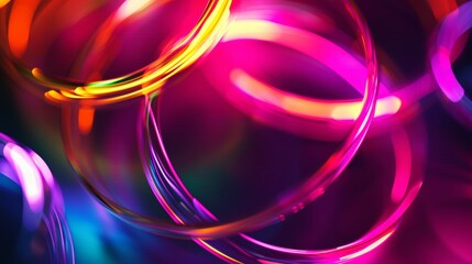 Vibrant Glowing Rings Background for Tech and Design Generative AI
