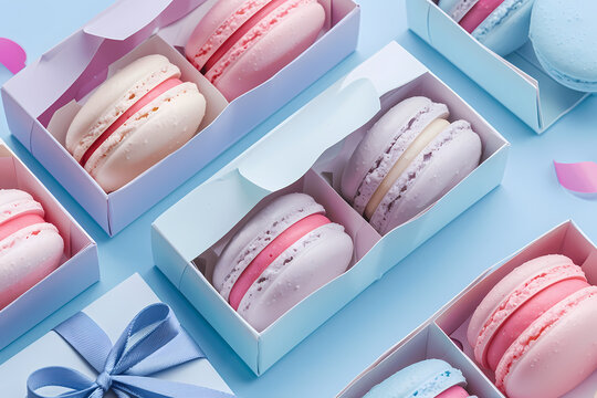 Superbe photo de macarons de couleurs