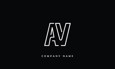 AV, VA, A, V Abstract Letters Logo Monogram