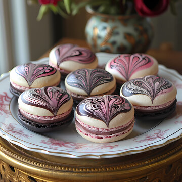 Superbe photo de macarons de couleurs