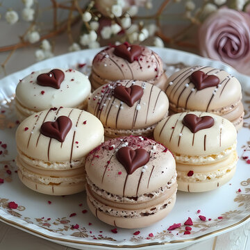 Superbe photo de macarons de couleurs