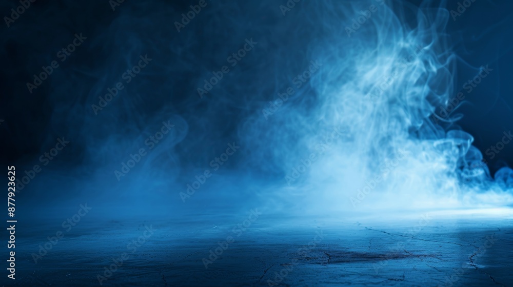 Poster mysterious foggy atmosphere for product showcase generative ai