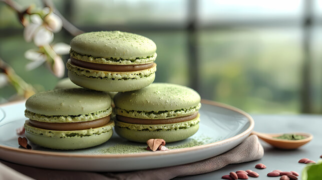 Superbe photo de macarons de couleurs