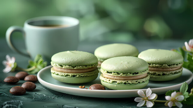 Superbe photo de macarons de couleurs