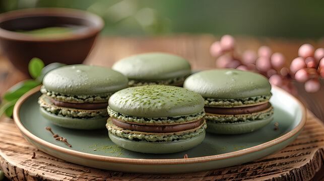 Superbe photo de macarons de couleurs