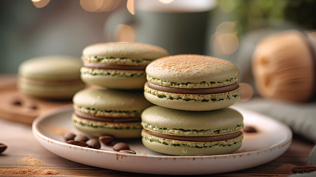 Superbe photo de macarons de couleurs