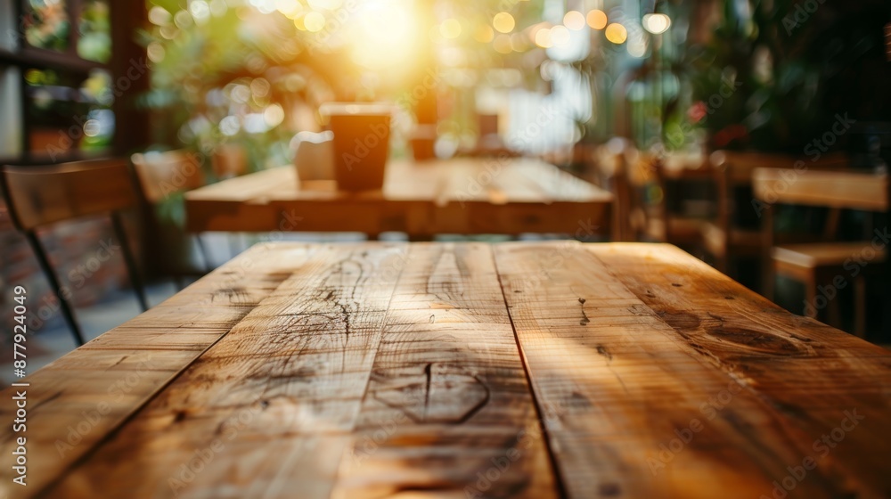 Poster cozy restaurant table setting for product display generative ai