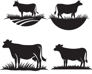 cow silhouette, cow icon, cow vector, 