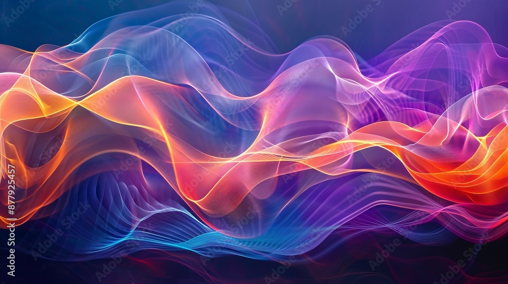 Aufkleber An abstract depiction of sound waves, with undulating lines and vibrant colors capturing the essence of music and rhythm
