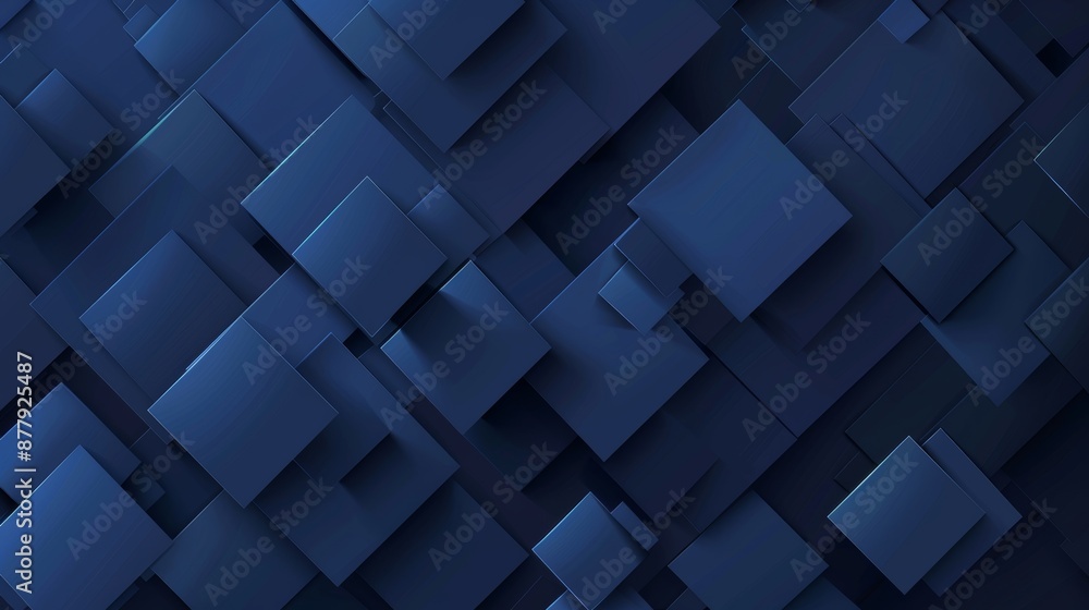 Poster dark blue squares design for business presentation background generative ai
